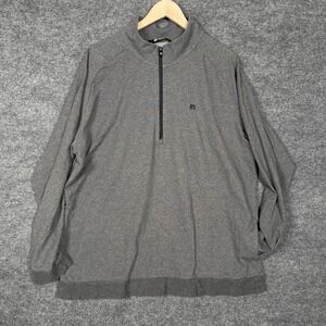 Travis Mathew Mens Plus Size 3CL Pullover Heather Gray Performance Golf Stretch‎